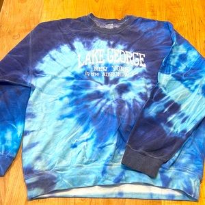 Women’s Tie Dye Crew Sweatshirt. Lake George, NY. Adirondacks. Size XL